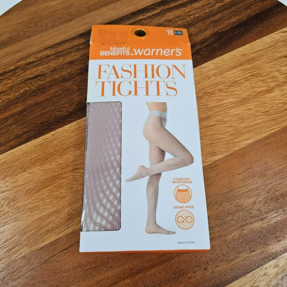 Warners Blissful Benefits Fashion Tights L XL Tawny Nylon Stretch One Pair New